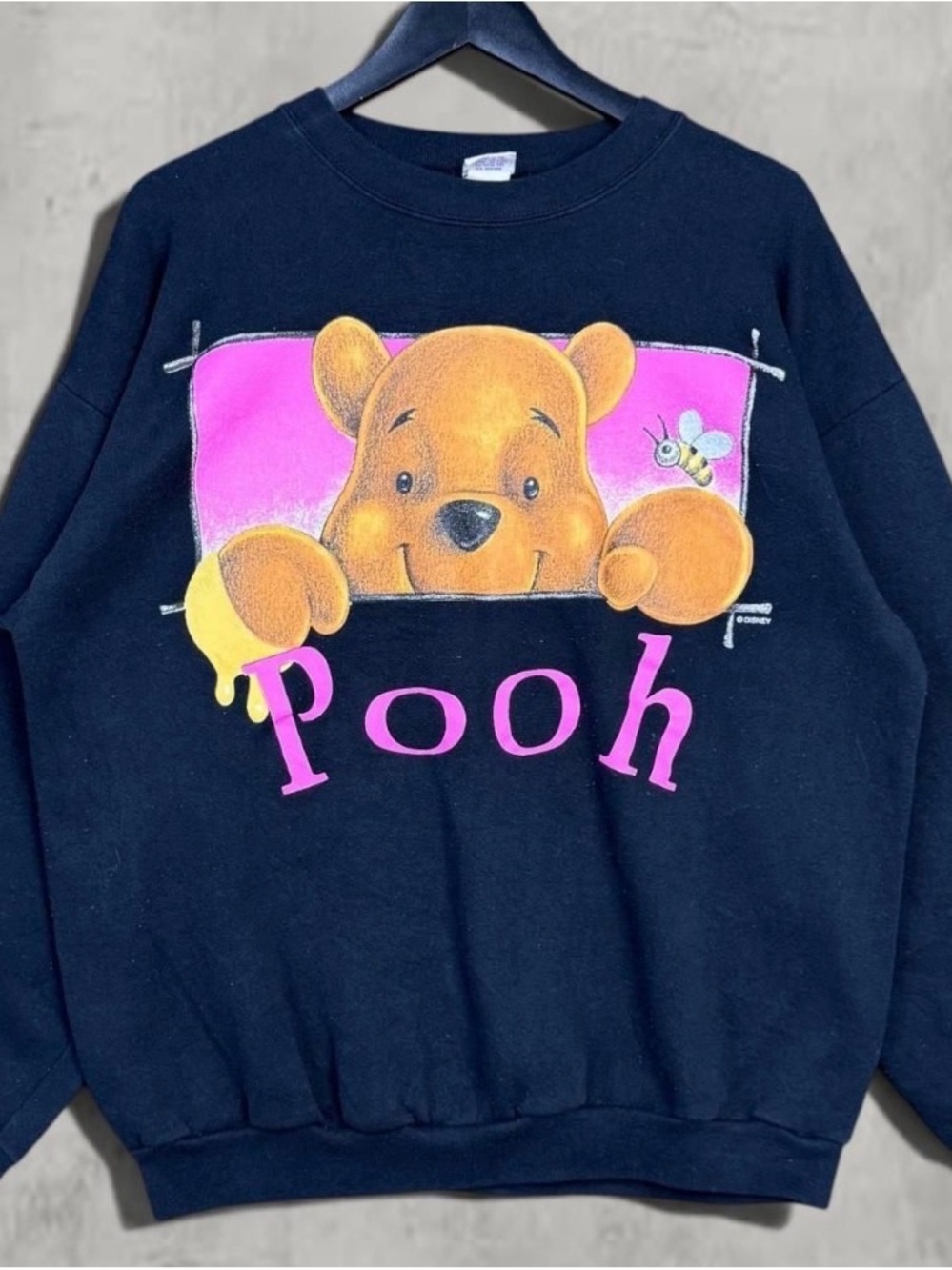Winnie the Pooh 90s Vintage Black Graphic Sweatshirt